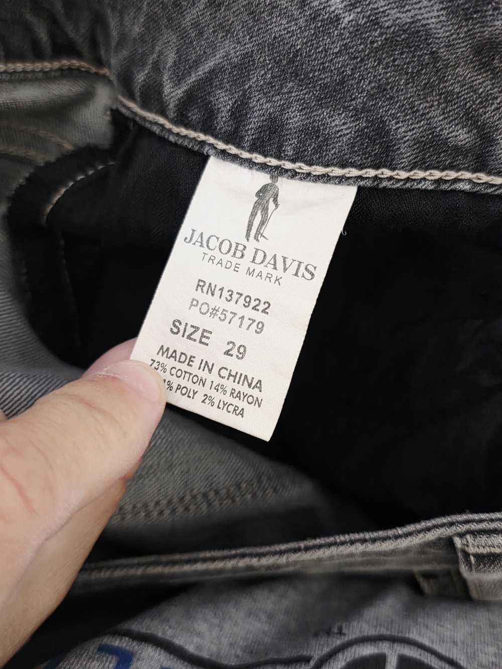 Jacob Davis Slim Fit Grey Wash Women's Skinny Jeans - Picture 5 of 6